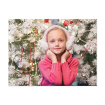 Cartão de Agradecimento de Natal Menina de Inverno