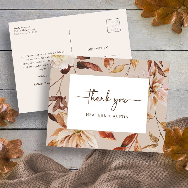 Postal Cartão de agradecimento de outono (Fall Thank You Postcard
)