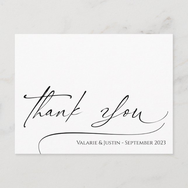 Postal Cartão de agradecimento de roteiro simples (Frente)