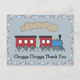 Postal Cartão de agradecimento de trem - Vermelho, Branco