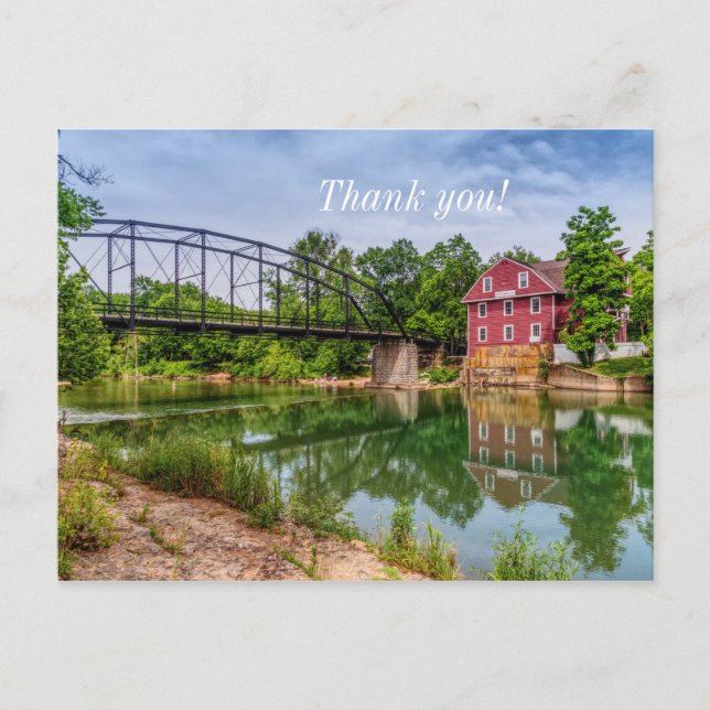 Postal Cartão de agradecimento de verão em War Eagle Mill (Frente)