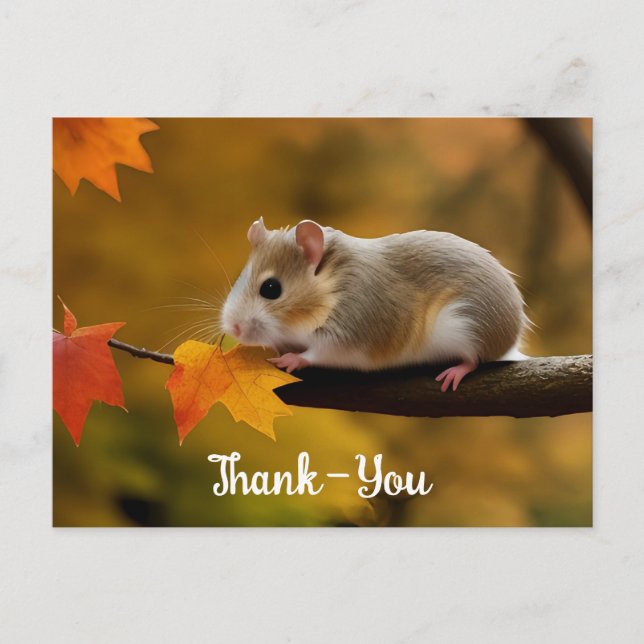 Postal Cartão de agradecimento do hamster fofo (Frente)