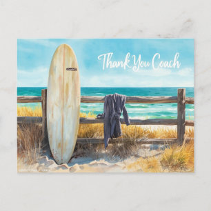 Postal Cartão de Agradecimento do Treinador de Surf Pra