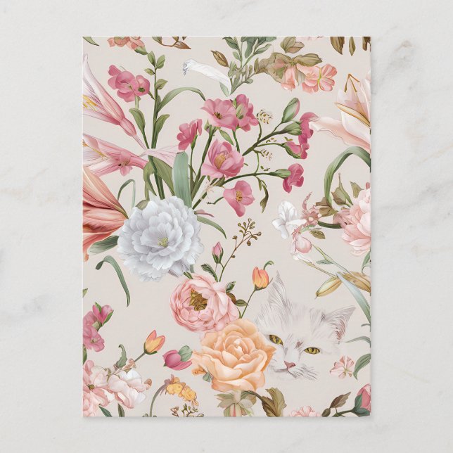 Postal Cartão de Agradecimento Flat com Rosas Cor-de-Rosa (Frente)