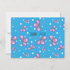 Postal Cartão de agradecimento Flor Rosa Caprichosa