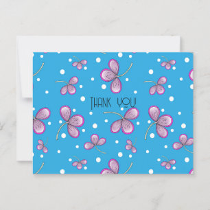 Postal Cartão de agradecimento Flor Rosa Caprichosa