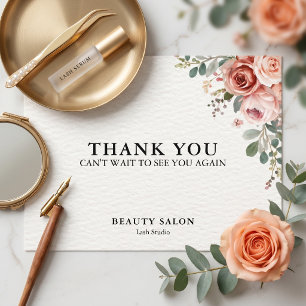 Postal Cartão de Agradecimento Floral Botânico para Salão