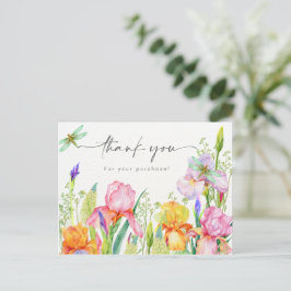 Postal Cartão de Agradecimento Floral Elegante