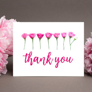 Postal Cartão de agradecimento floral moderno minimalista