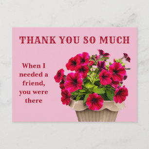 Postal Cartão de agradecimento floral rosa