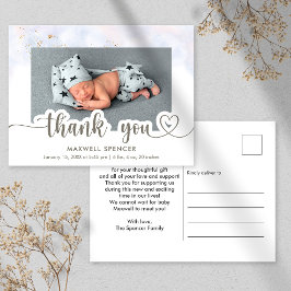 Postal Cartão de Agradecimento Moderno de Caligrafia para