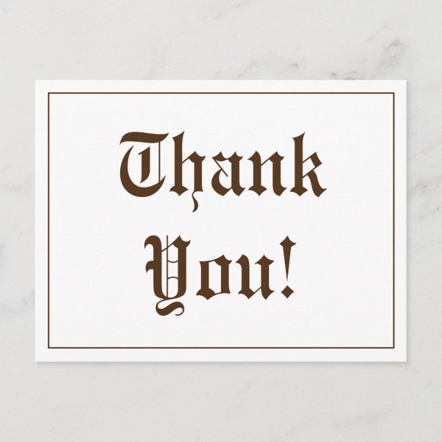 Postal Cartão de agradecimento nostálgico (Frente)