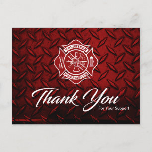 Postal Cartão de Agradecimento para Bombeiro Voluntário