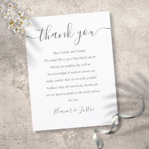 Postal Cartão de Agradecimento para Cerimônia de Casament