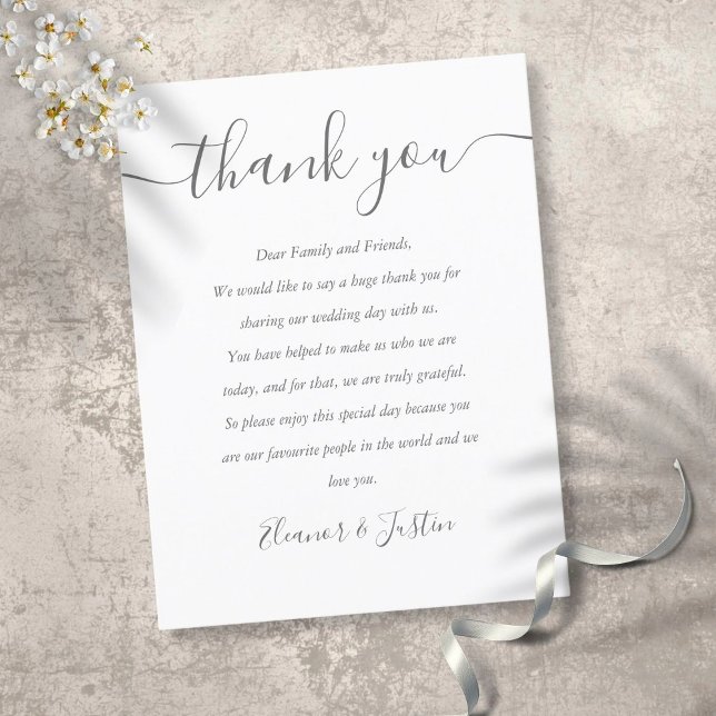Postal Cartão de Agradecimento para Cerimônia de Casament (Criador carregado)