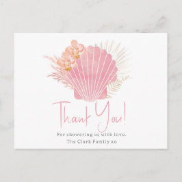 Postal Cartão de agradecimento para chá de bebê feminino