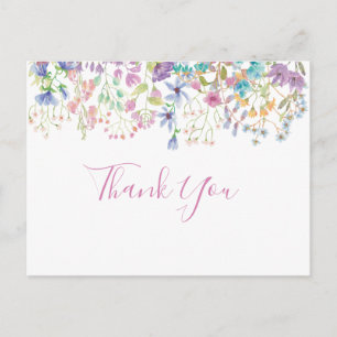Postal Cartão de Agradecimento para Chá de Noiva Floral C
