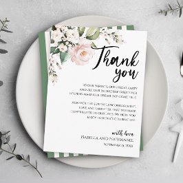Postal Cartão de Agradecimento Recepção Floral Rosa Blush