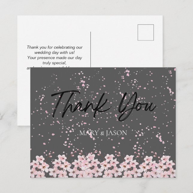 Postal Cartão de Agradecimento Simples e Elegante (Frente/Verso)