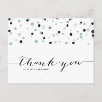 Cartão de agradecimento Spring Mint Confetti Dots