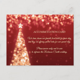 Postal Cartão de Alojamento de Casamento de Natal Dourado