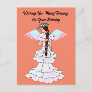 Postal Cartão de Aniversário Anjo Adorável