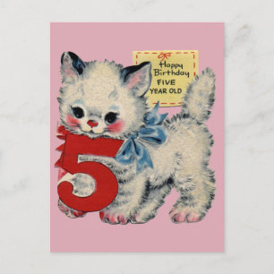 Postal Cartão de Aniversário Antigo