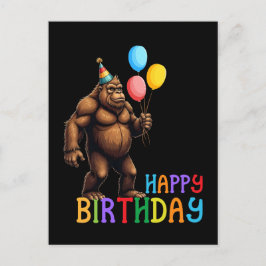 Postal Cartão de aniversário Big Foot engraçado com balõe