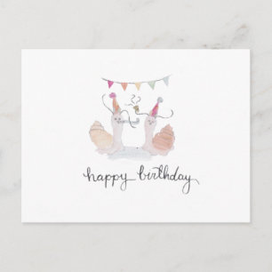 Postal Cartão de Aniversário Caracol Feliz