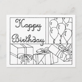 Postal Cartão de Aniversário Colorir
