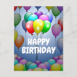 Postal Cartão de Aniversário com Balões