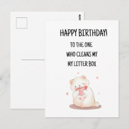 Postal Cartão de aniversário com gato fofo e engraçado