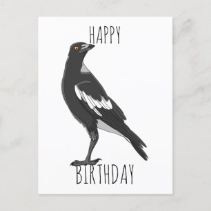 Postal Cartão de aniversário com uma gralha australiana