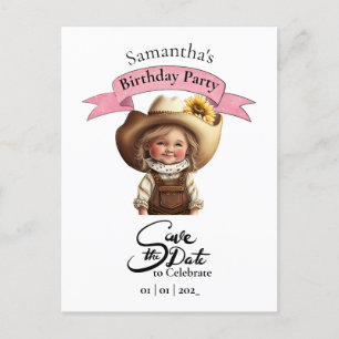 Postal Cartão de Aniversário Cowgirl