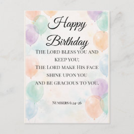 Postal Cartão de Aniversário Cristão – Números 6:24–26 Be
