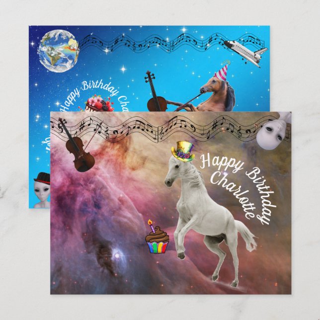 Postal Cartão de Aniversário da Charlotte (Frente/Verso)