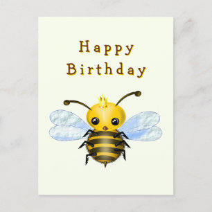Postal Cartão de Aniversário da Pequena Rainha Abelha