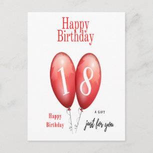 Postal Cartão de Aniversário de 18 Anos Feliz