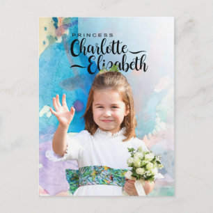Postal Cartão de Aniversário de 6 anos da Princesa Charlo