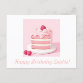 Postal Cartão de Aniversário de Bolo Personalizável