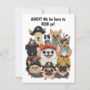 Postal Cartão de aniversário de cães piratas Piada de pre