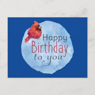 Postal Cartão de Aniversário de Cardeal
