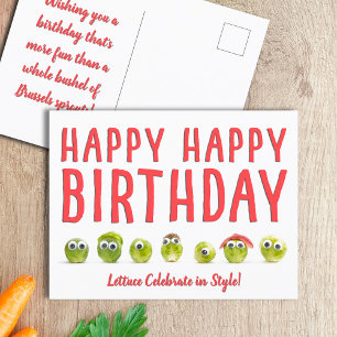 Postal Cartão de aniversário de comida divertida — jogo p