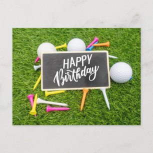 Postal Cartão de aniversário de golfe com bola de golfe e