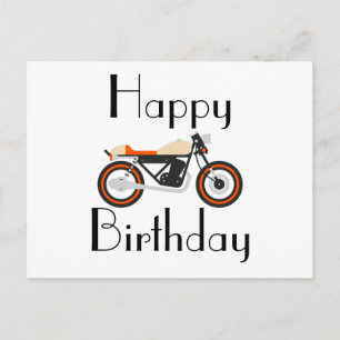 Postal Cartão de Aniversário de Motocicleta