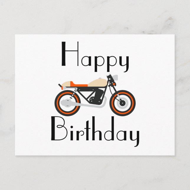 Postal Cartão de Aniversário de Motocicleta (Frente)