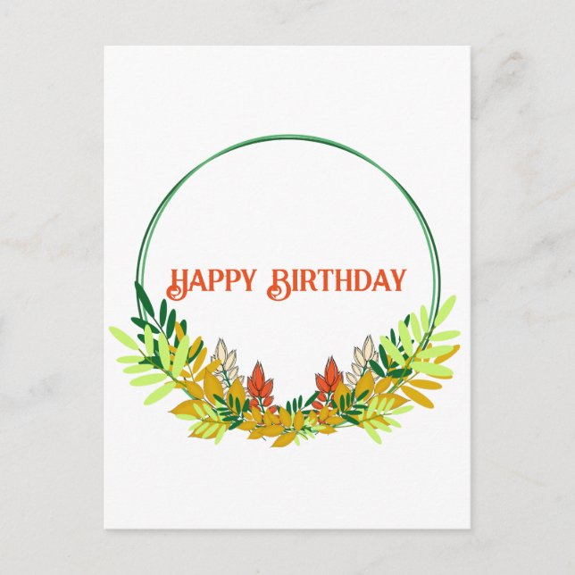 Postal Cartão de aniversário de outono (Frente)
