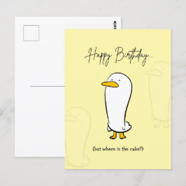 Postal Cartão de Aniversário de Pato Engraçado - Onde est