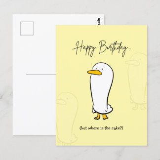 Postal Cartão de Aniversário de Pato Engraçado - Onde est