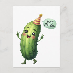 Postal Cartão de Aniversário de Picles Feliz Aniversário